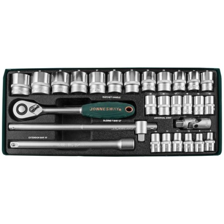 Set of end heads Jonnesway S04H4728S, 28 items-1