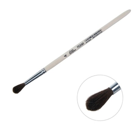 Round brush No. 4 (clip diameter 4 mm; hair length 18 mm), wooden handle, calligrata-3