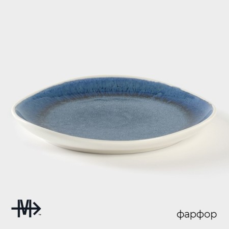 Porcelain dessert plate Magistro Ocean, D = 17 cm, blue color-1