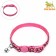Fly collar with buckle in the shape of a cat, width 1 cm, pink