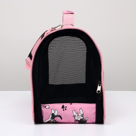 Bag - Animal Carrying "Playing Catcams", Pink, Size L, 53 x 21 x 29 cm-3