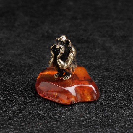 Souvenir "Monkey I'll tell you everything!", Brass, amber-1