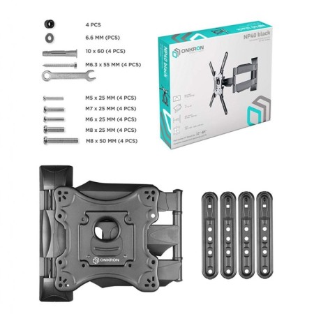 Black Black Black 32 "-65" Max.35kg, wall turn and slope bracket-6