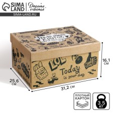 Gift folding box, packaging, “craft”, 31.2 x 25.6 x 16.1 cm