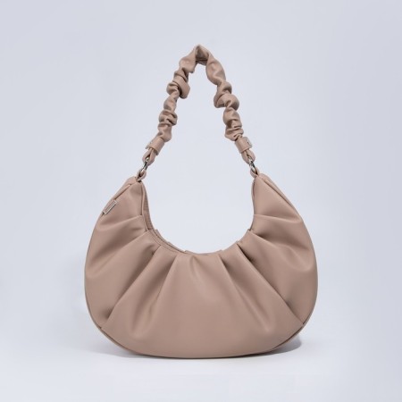 Women's bag El Masta with a zipper, beige color