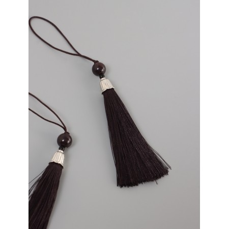 Decor for creativity Textile "Brush with a bead" Brown set 2 pcs 10x1 cm-1