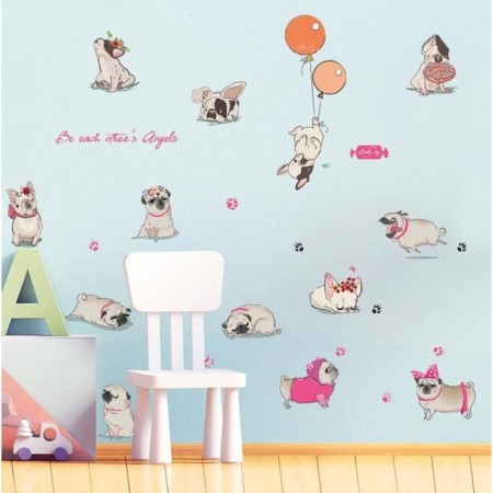 Sticker plastic interior color "pugs" 50x70 cm