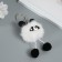 Fluffy on the ring "Panda Modnik" white 9x6x6 cm