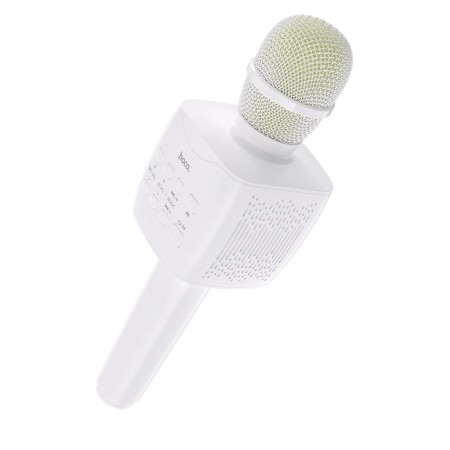 Microphone for karaoke Hoco BK5, 5 W, 1200 mAh, BT5.0, Microsd, USB, Voice Correction, White-3