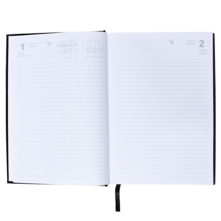 Dated diary 2024, A5, 176 sheets, Attomex.orion, Bumvinyl cover, Lasse, Blok 70 g/m2, black-6