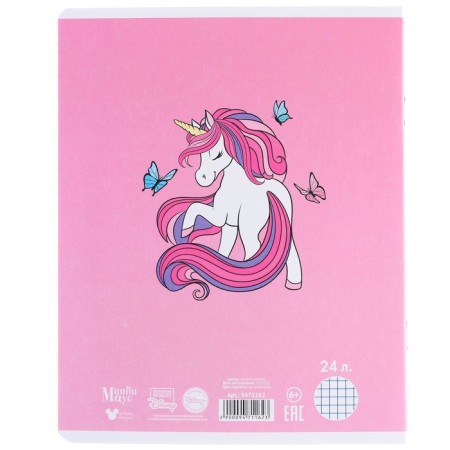 Notebook in a cage 24 sheets, 5 types of mix, embossing, cover coated cardboard, Minnie Mouse and unicorn-10