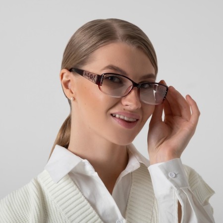 Ready glasses east 6621, burgundy color, +0.75-1