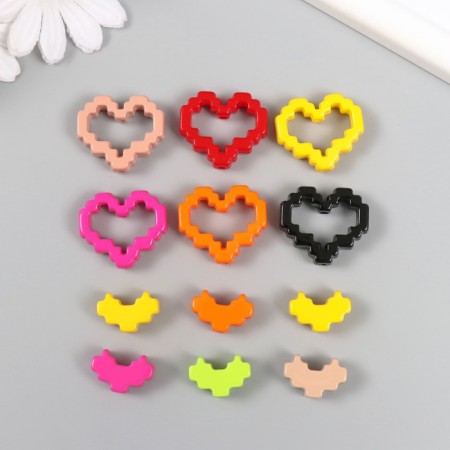 Busina for creativity Plastic "Heart Designer" MIX 2.9x2.5x0.9 cm