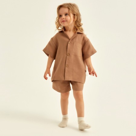 DECHIPE HOME HOME (shirt and shorts) SL Home P 32 (110-116), Coffee-3