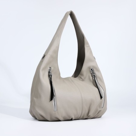 Lurch bag with a zipper, 3 outer pockets, color gray color-2