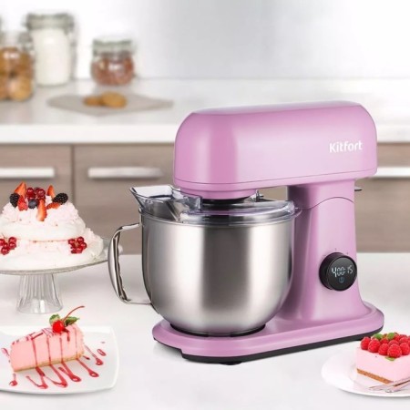 Mixer KitFort KT-3473-3, planetary, 1500 W, 5 l, 8 speeds, pink-4