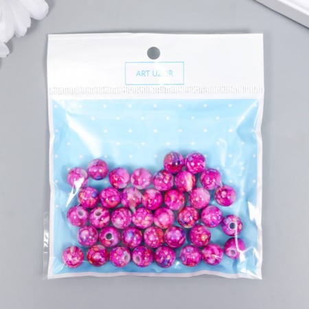 Beads for creativity Plastic "Balls Shadow bright pink" set 20 g d = 1 cm-2