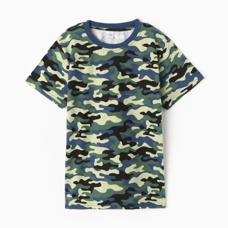 T -shirt for nursery, jeans color, height 134 cm