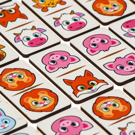 Domino "Animals", 28 elements, dick size: 3x6x0.4 cm-6