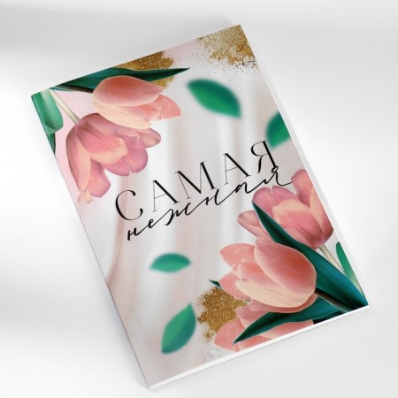 Gift set "The most tender": A5 diary A5 80 sheets and soap petals-6