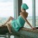 SUCH STOPS SAME AND I: PAREO towel 68*150cm + Chalma, central al-turquoise, 100%HL, 320 g/m2