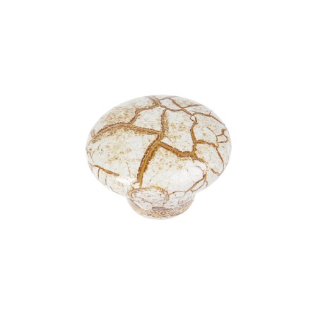 Handle button Art Cappio Ceramics 011, D = 38, ceramic, white with texture
