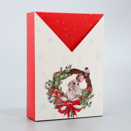 Folding box "New Year's watercolor", 21x 15 x 5 cm, New Year-2