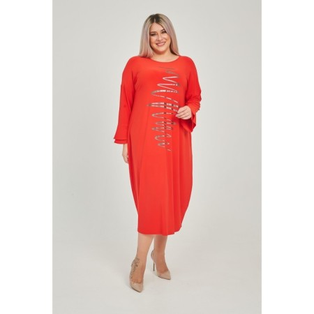 Women's dress, size 62, red color-1