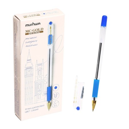 Ballic handle munhwa mc gold, node 0.5 mm, blue ink, barcode on the handle-2