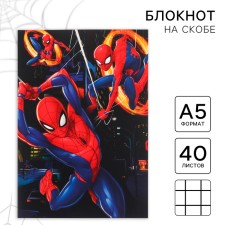 Notepad A5, on the paper clip, 40 sheets, to a point, soft-tach, spider-man
