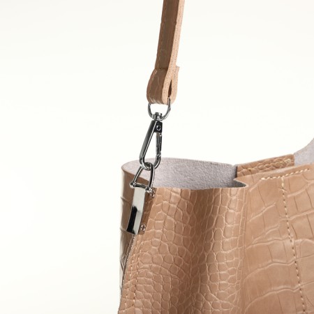 Women's bag on magnet Textura, average size, beige color-4