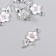 Decor for creativity metal, enamel, rhinestones "plumeri" silver 1x2.2 cm