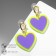 Earrings Assorted "hearts" neon, color purple-salad in gold