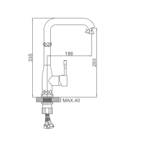 ACCOONA A4490-3 kitchen mixer, single-leaf, high spout, brass, chrome-5