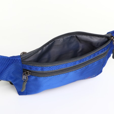 Lightning waist bag, 2 outer pockets, blue color-4