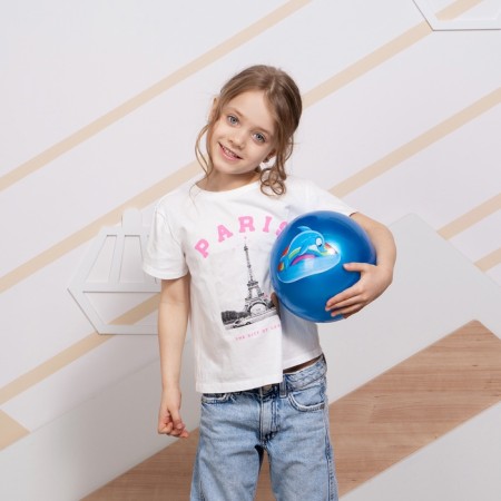 Children's ball zabiaka "dolphin", d = 22 cm, 60 g, blue color-3