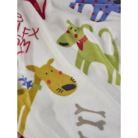 DOG plaid, size 150x200 cm, white color-11