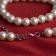 Set 3 objects: earrings, beads, bracelet, white color, 45 cm