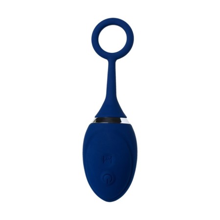 Anal vibro -string O’Play Prime with a remote control, silicone, blue color, 12 cm-4
