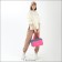 Lightning bag, external pocket, textura, pink/turquoise color