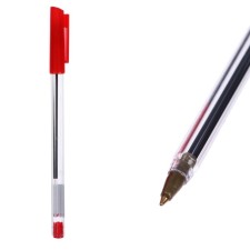 Ballic handle 0.7 mm, red rod, transparent body with a red cap