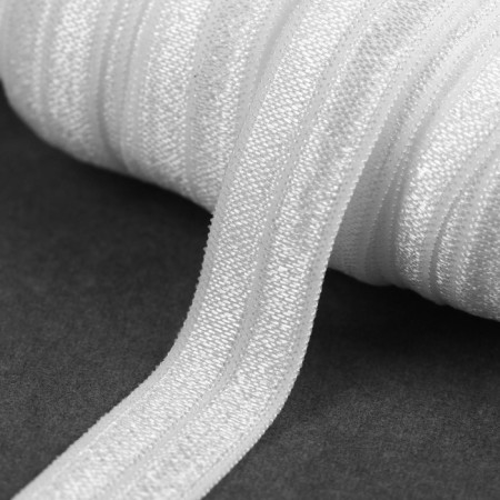 Elastic band, shiny, 15 mm × 50 m, white color