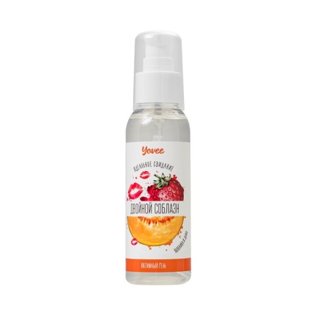 Edible yovee gel “double temptation” with d-panthenol, tasteful strawberries and melons, 100 ml-1