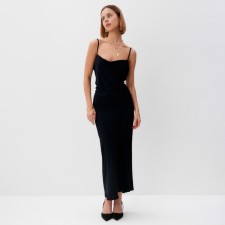 Новый год. Платье женское миди MINAKU: Casual Collection цвет черный, р-р 50