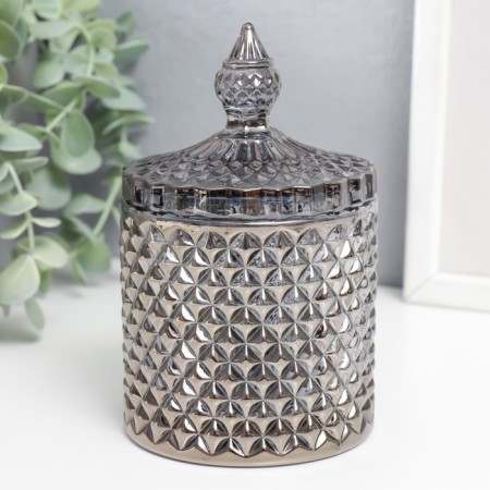 Casket Glass "Rombs and Dome" gray 14x8.2x8.2 cm