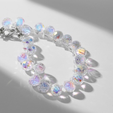 Bracelet "Brill" beads, rainbow color in silver, 16 cm-1