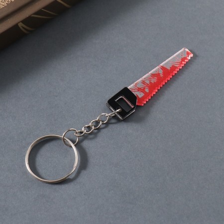 Acryl key a mirror "bloodied saw" 5.1x1.3x0.3 cm-2