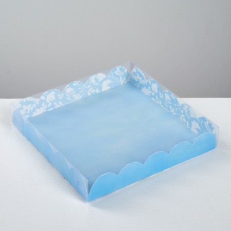 Cookie box, confectionery packaging with PVC lid, “with all my heart”, 18 x 18 x 3 cm-1