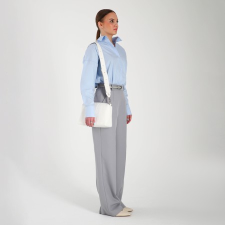 Female bag over the shoulder Textura, medium size, white color-8