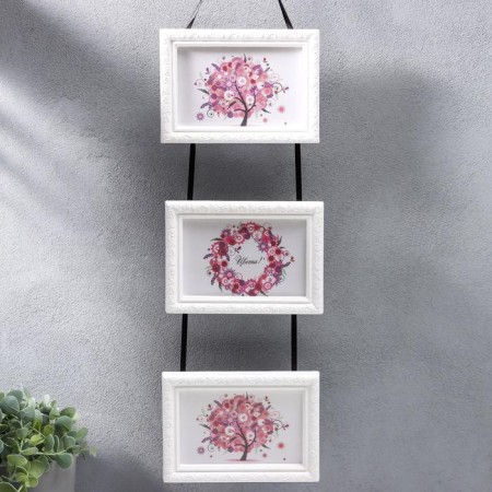 Triple photo frame on braid L-2 10x15 cm, white-3